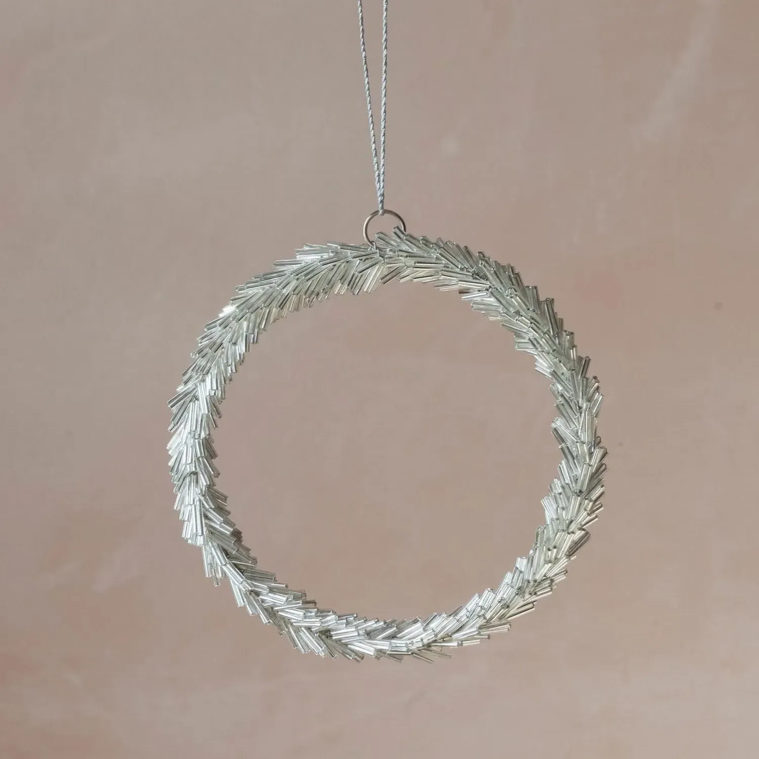 Medium Beaded Hanging Wreath - Glass