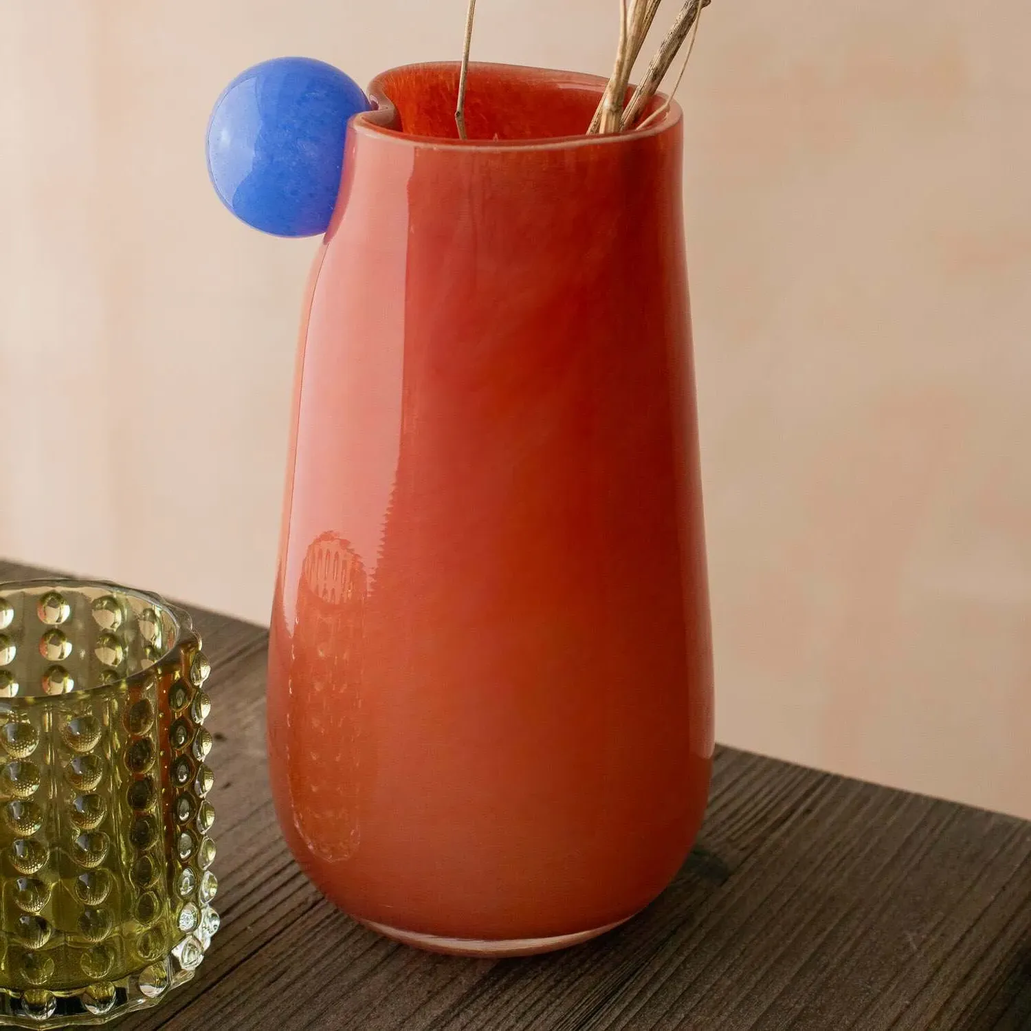 Medium Bolita Vase - Orange, Blue