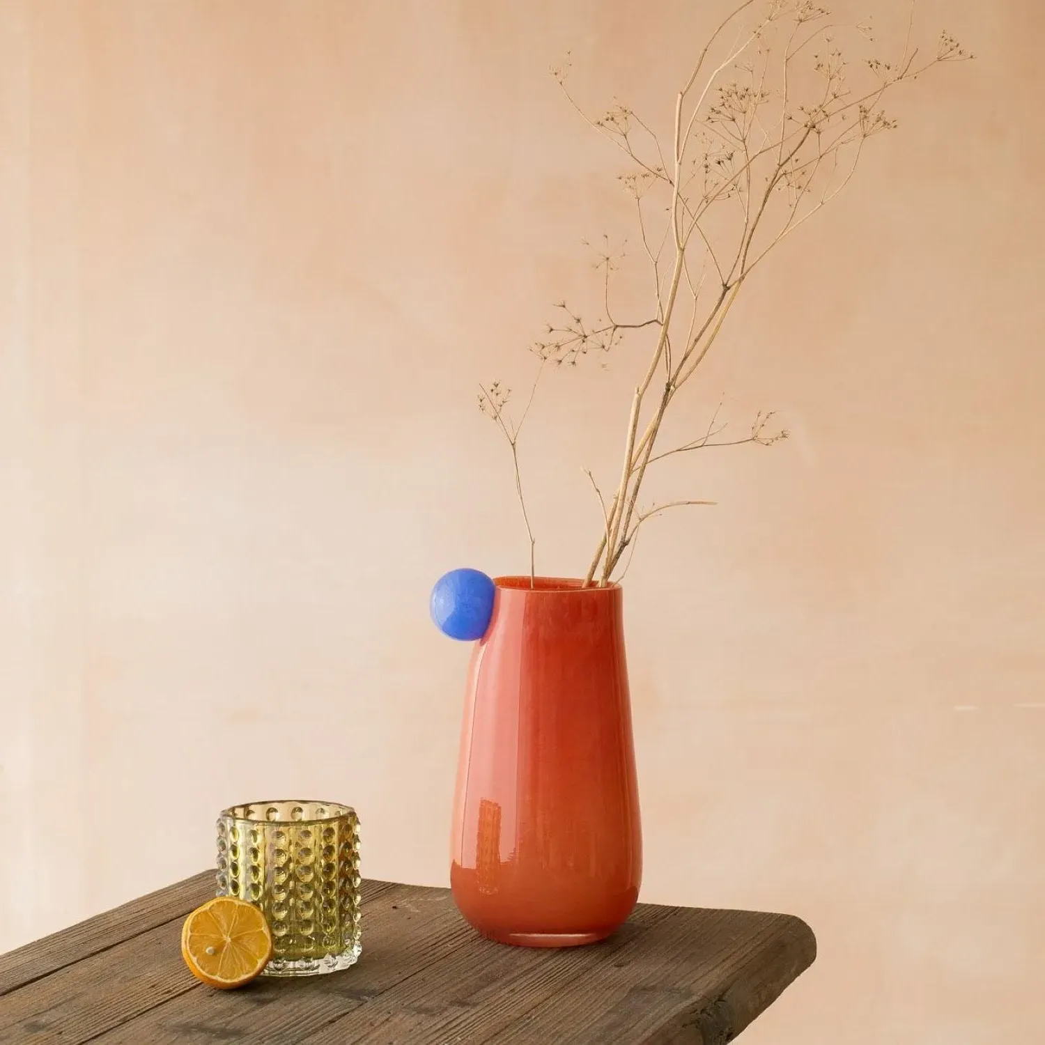 Medium Bolita Vase - Orange, Blue