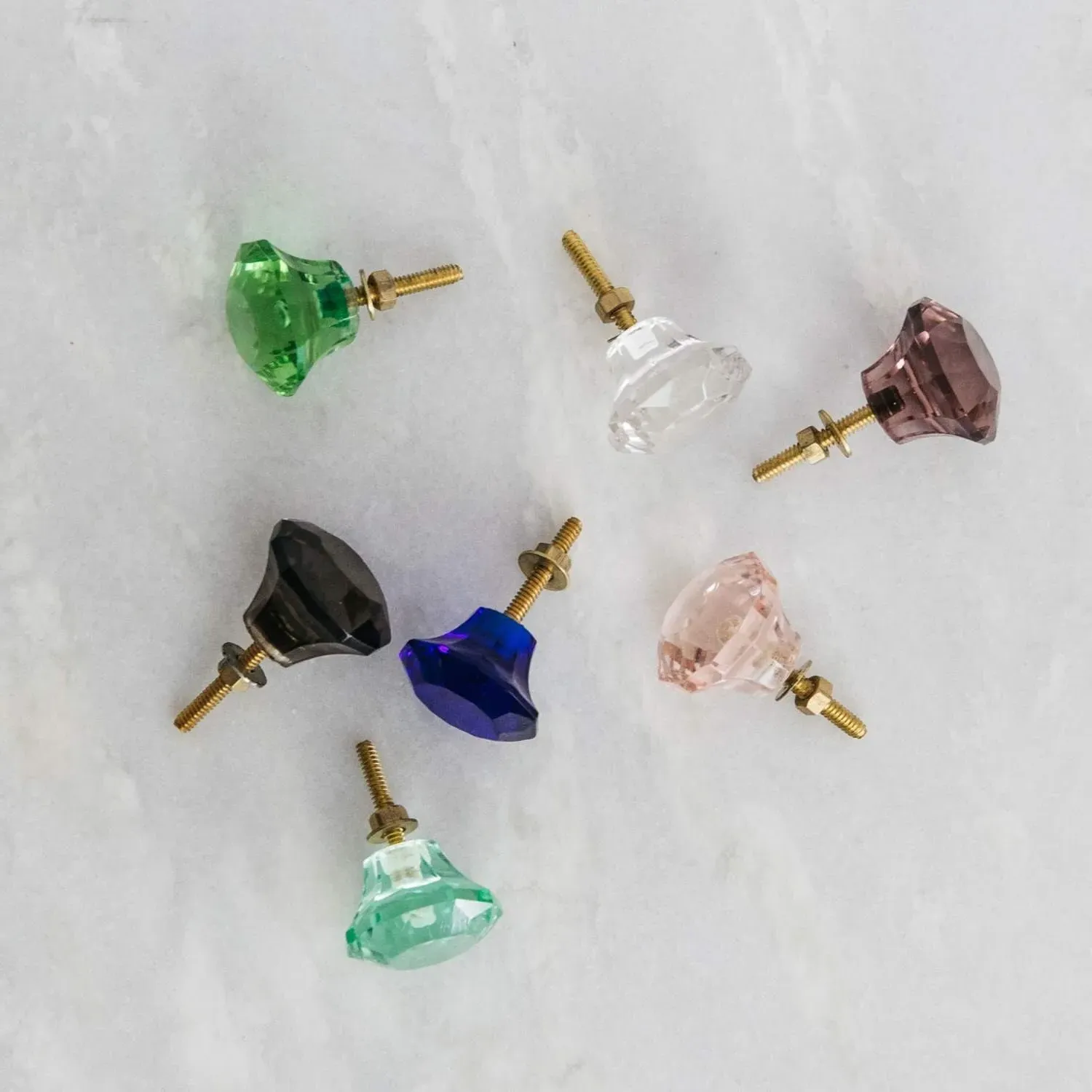 Medium Glass Drawer Knob - Turquoise