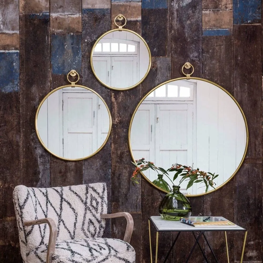 Medium Pendant Mirror - Antiqued Gold, Brass image