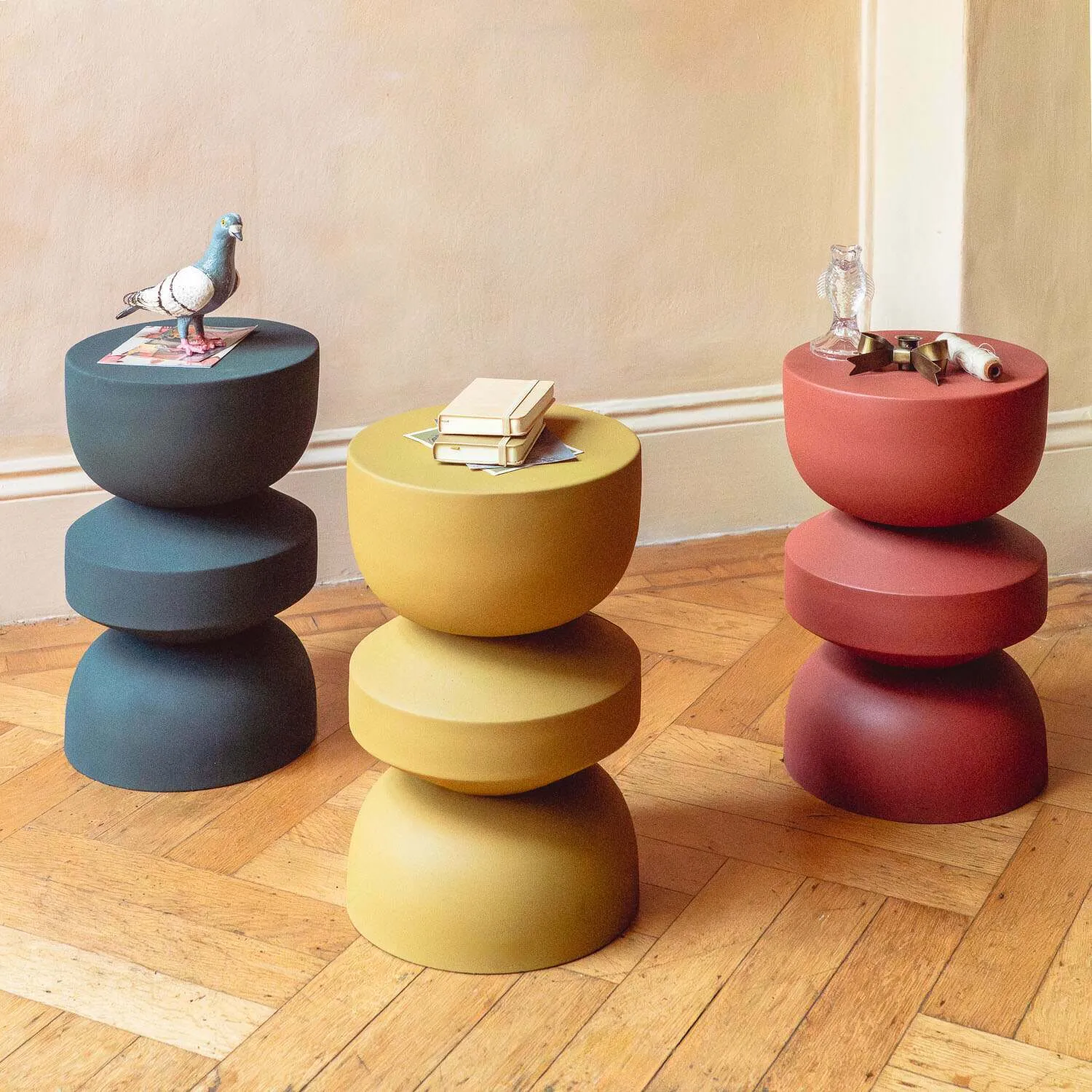 Metal Drum Stool - Green