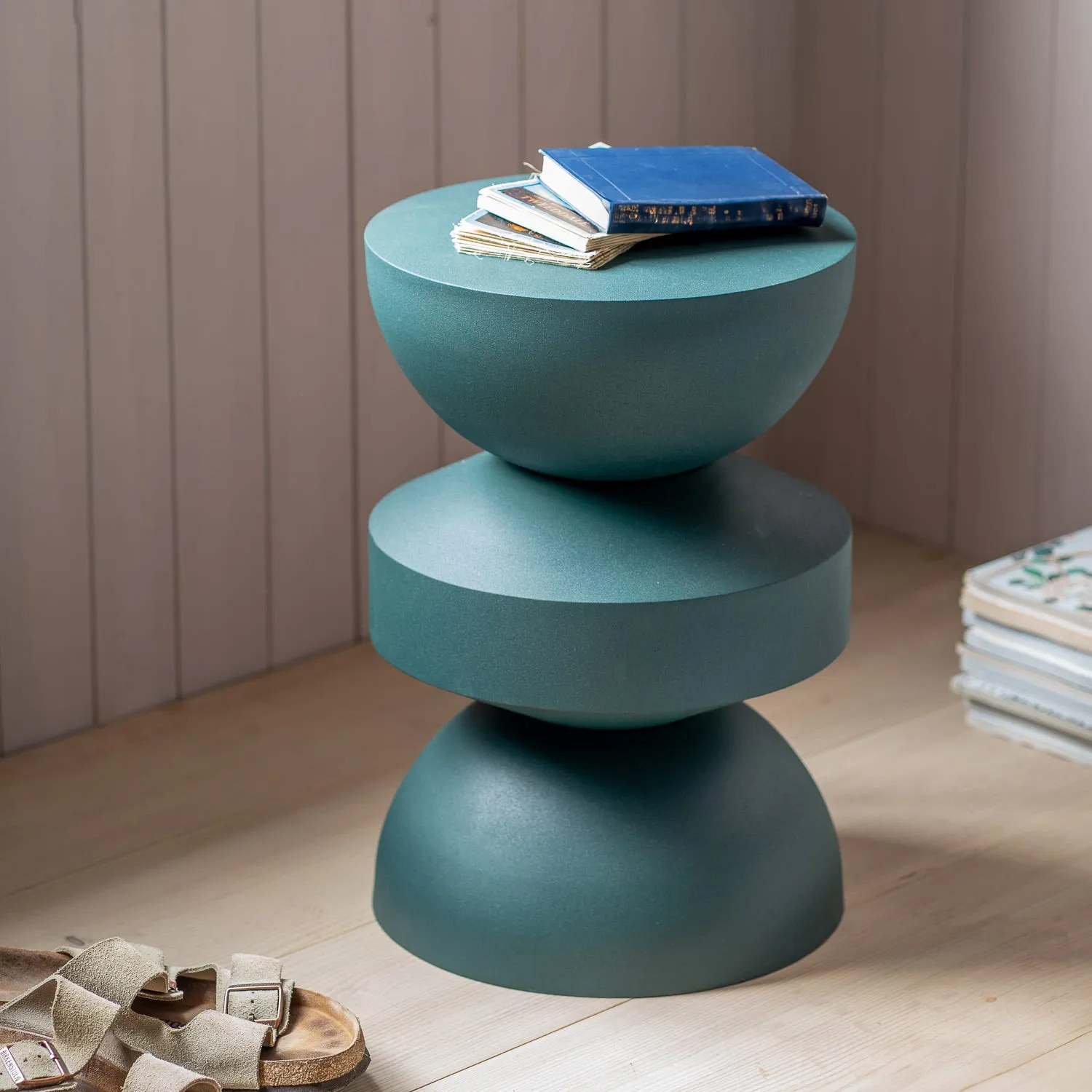 Metal Drum Stool - Green