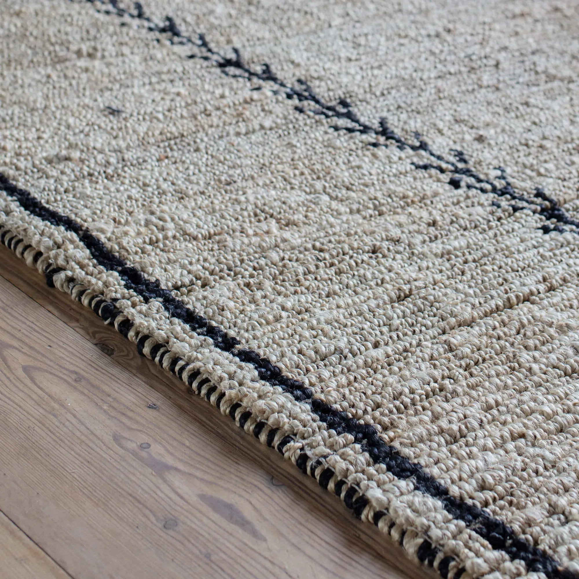 Micah Handwoven Rug 250 x 350cm - Black, Hemp