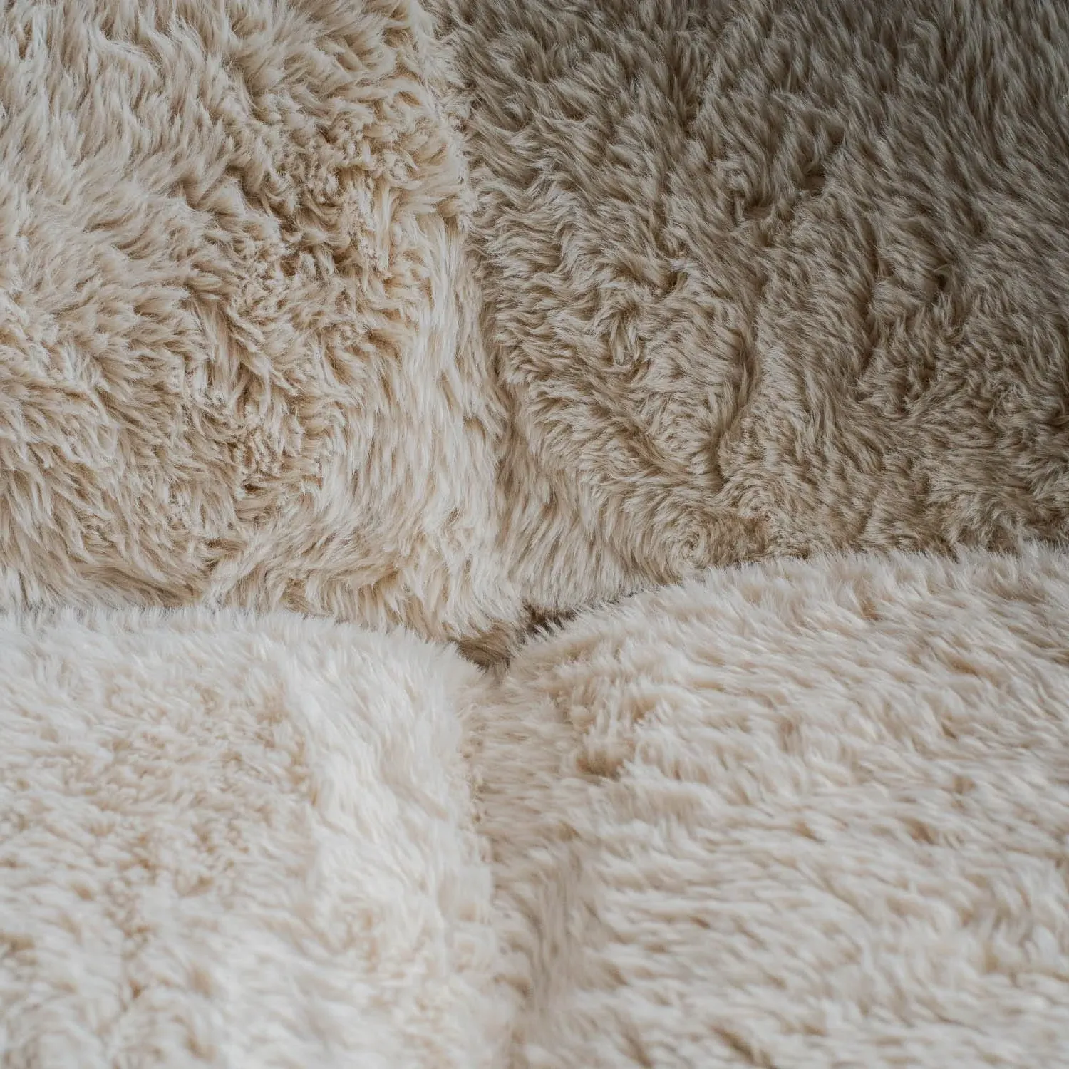 Miche Three Seater Sofa - Taupe, Faux Fur