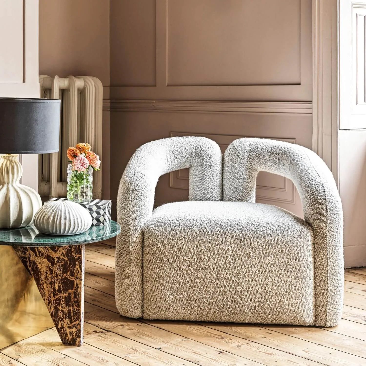 Mika Armchair - Grey, Bouclé image