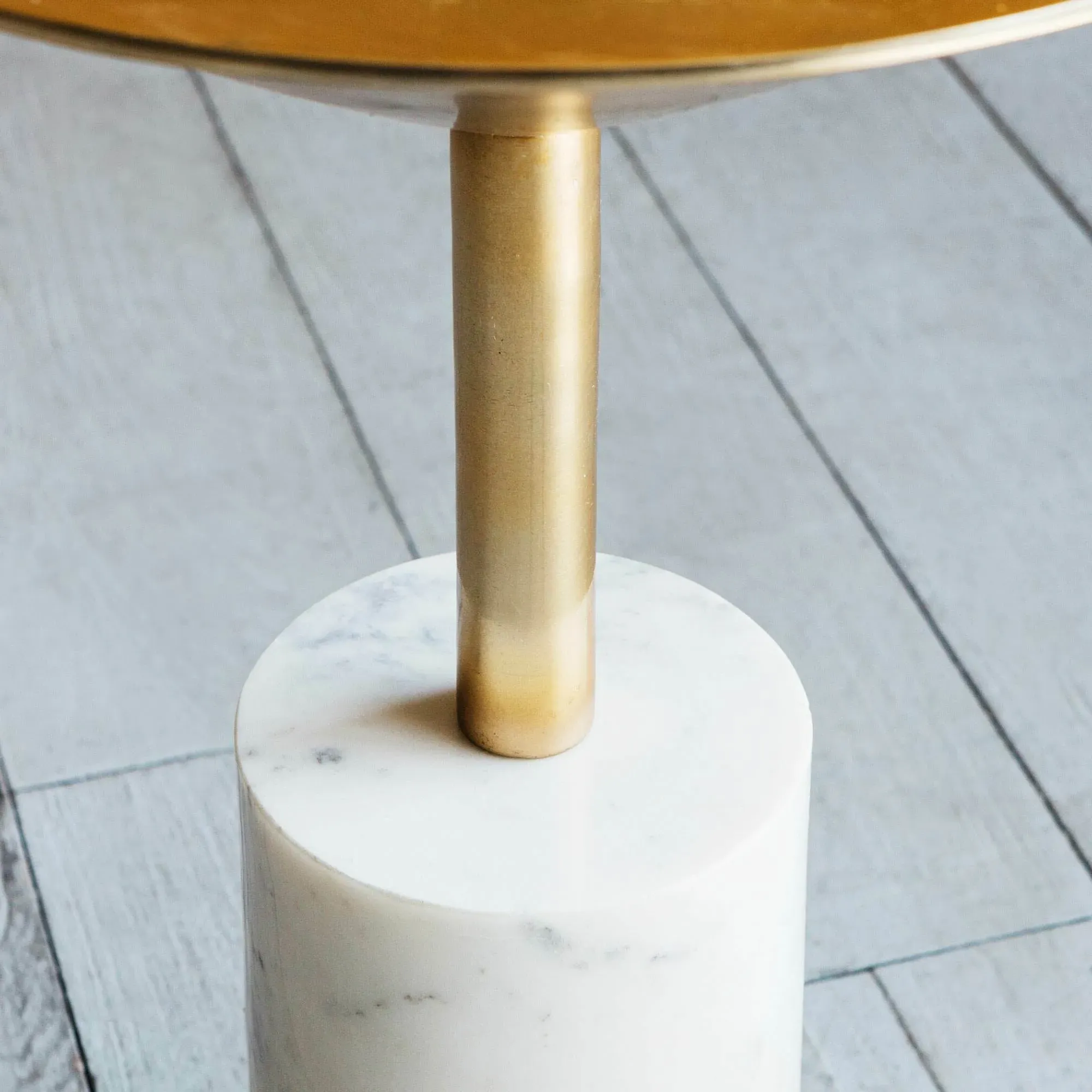 Mildred Round Side Table - Gold, Marble