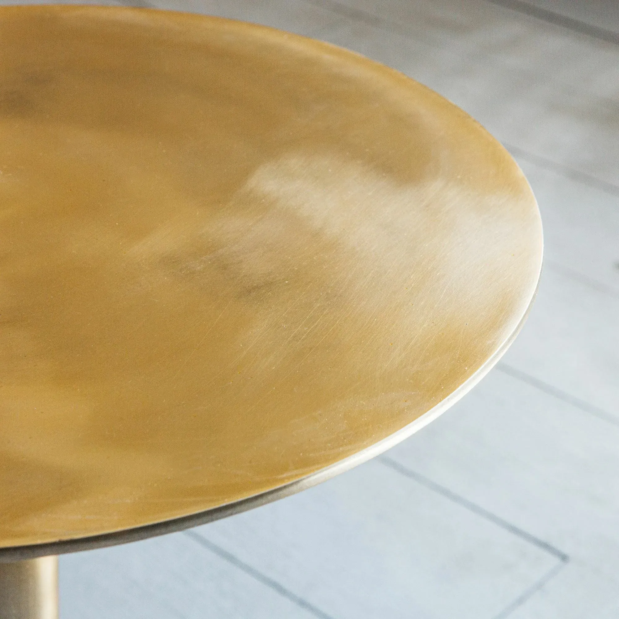 Mildred Round Side Table - Gold, Marble