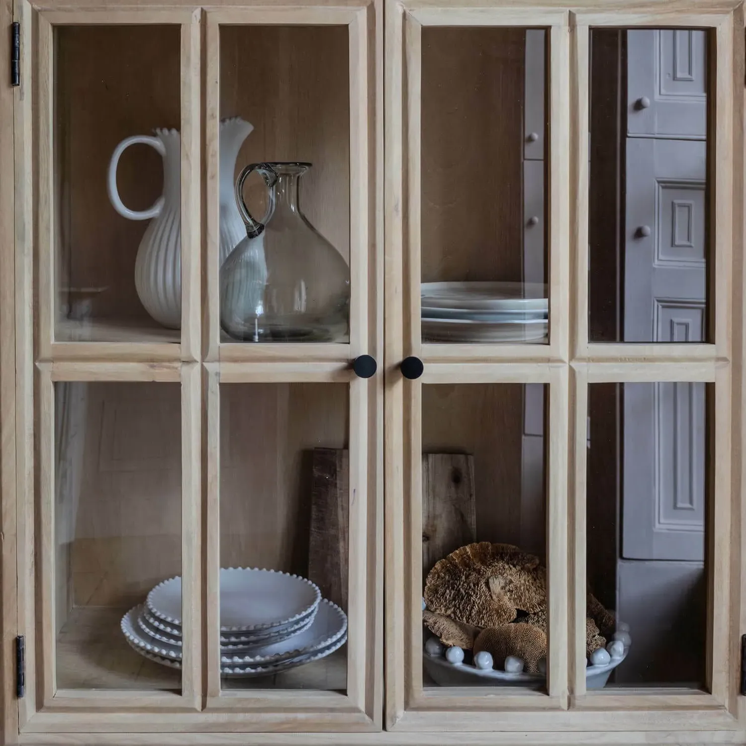 Mimosa Four Door Glass Cupboard - Mango Wood