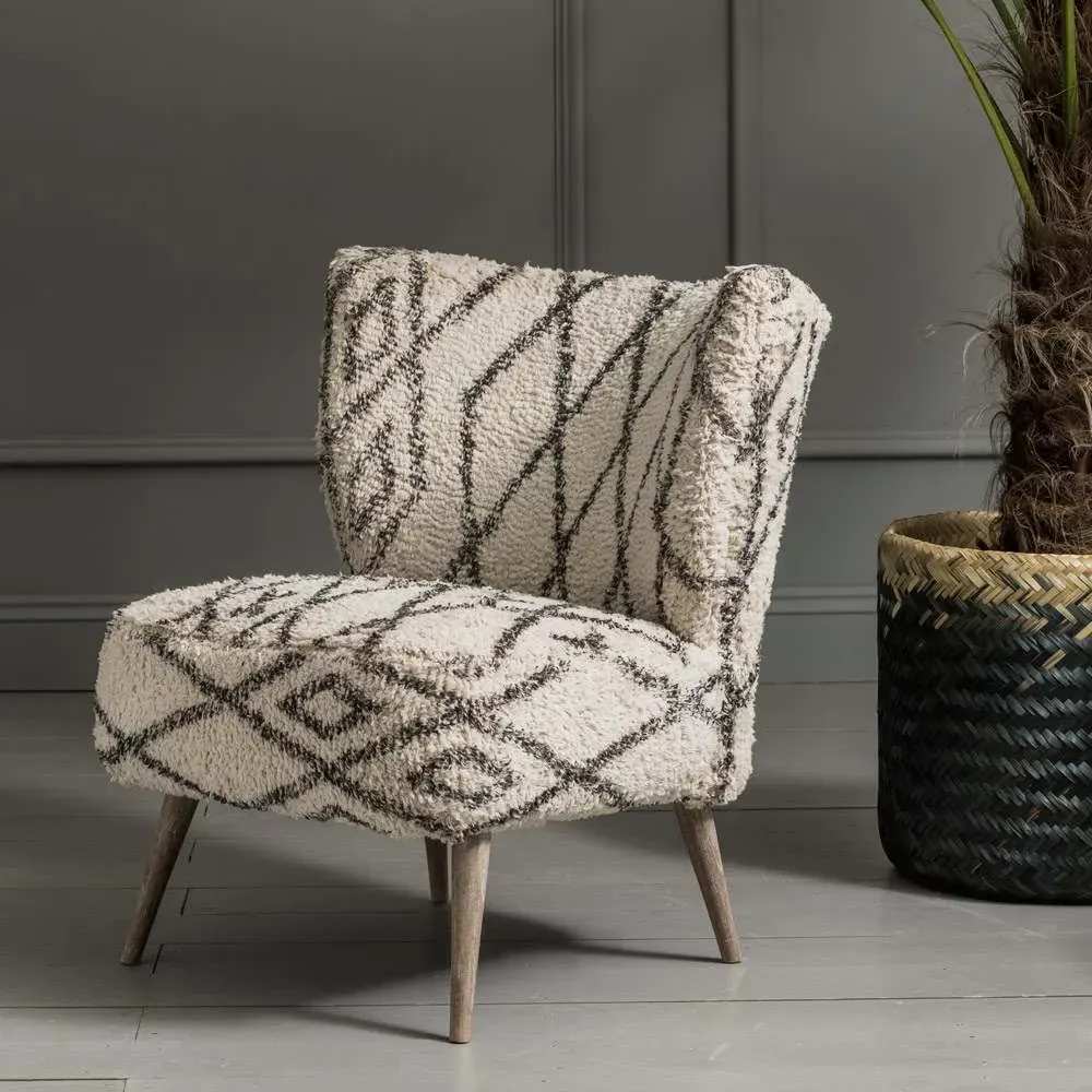 Mina Printed Chair - Teak