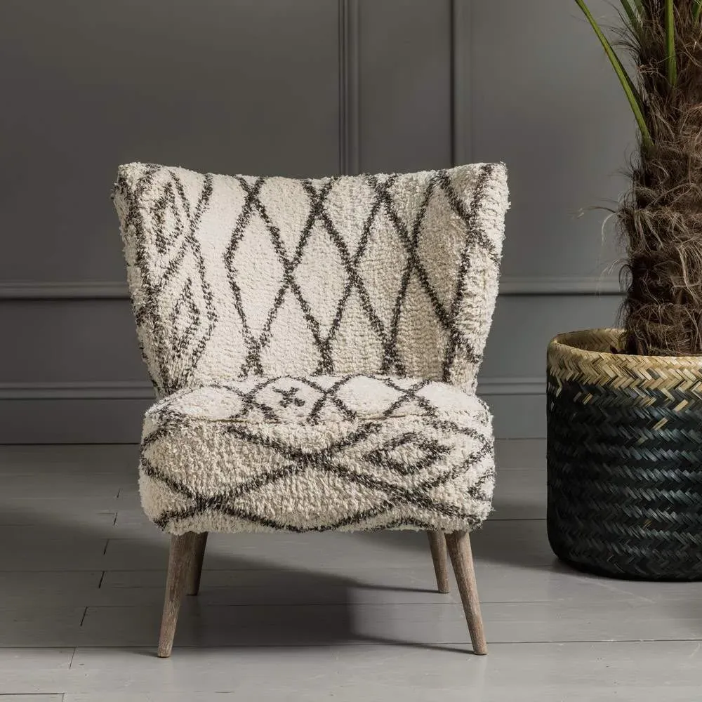 Mina Printed Chair - Teak