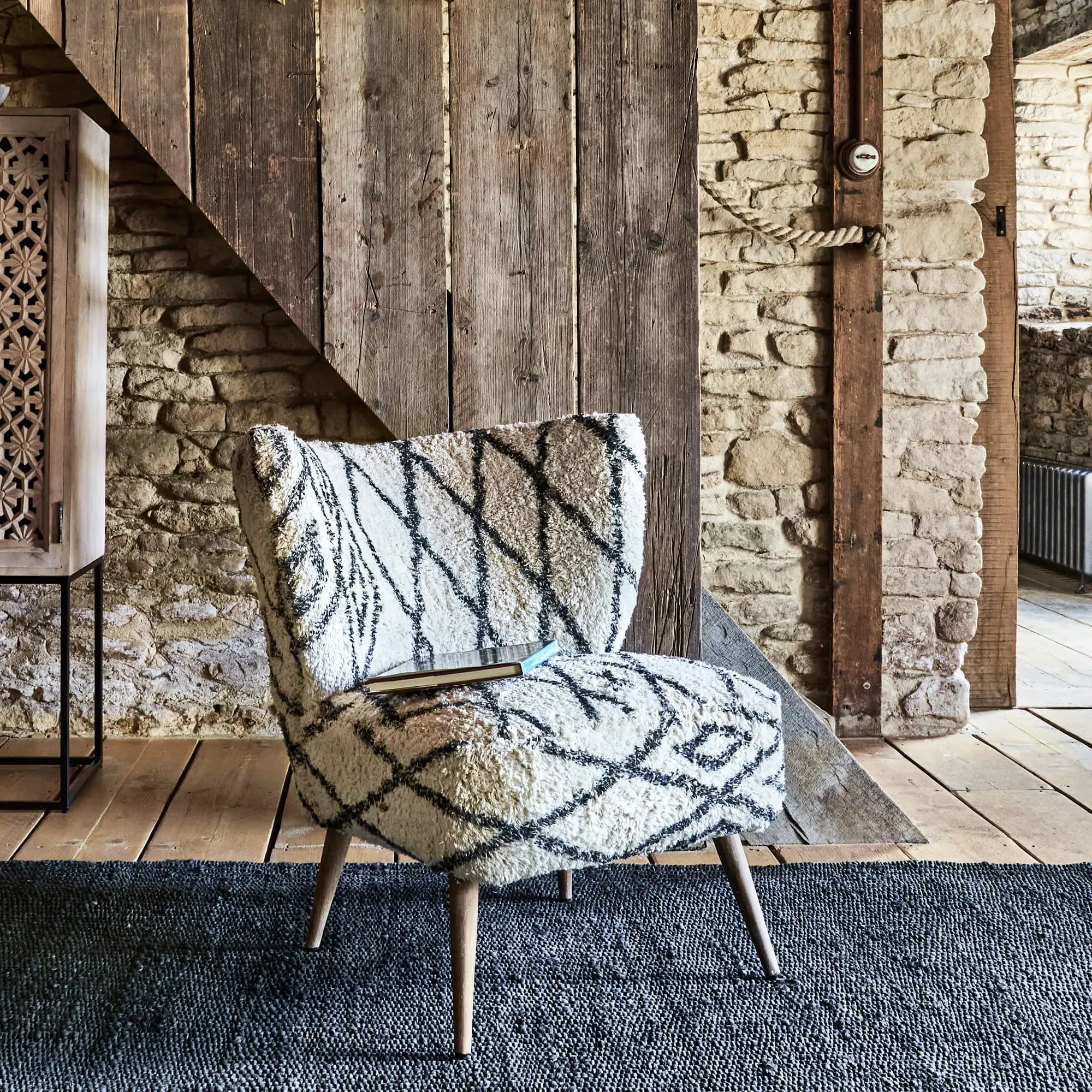 Mina Printed Chair - Teak image