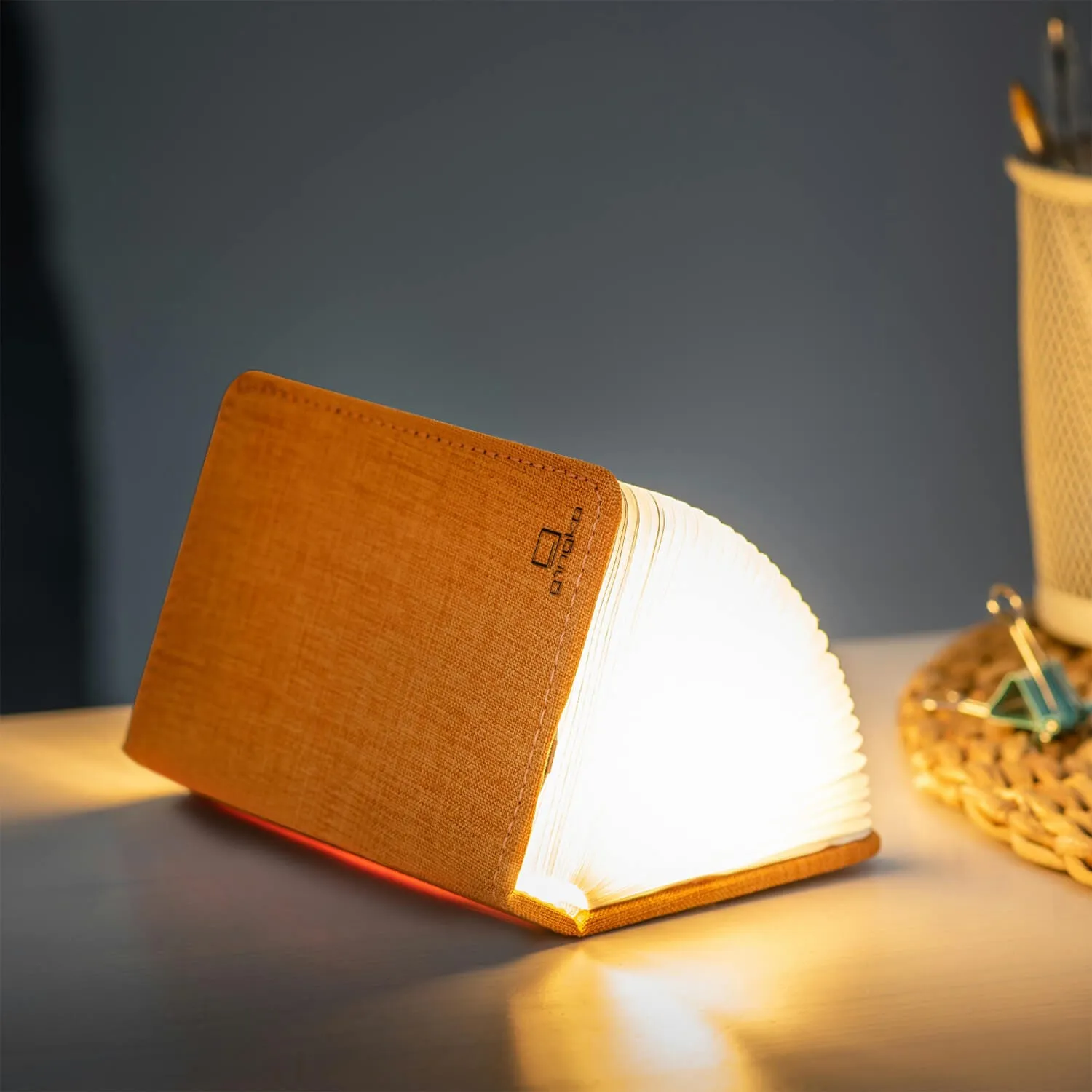 Mini Book Light - Orange, Linen image