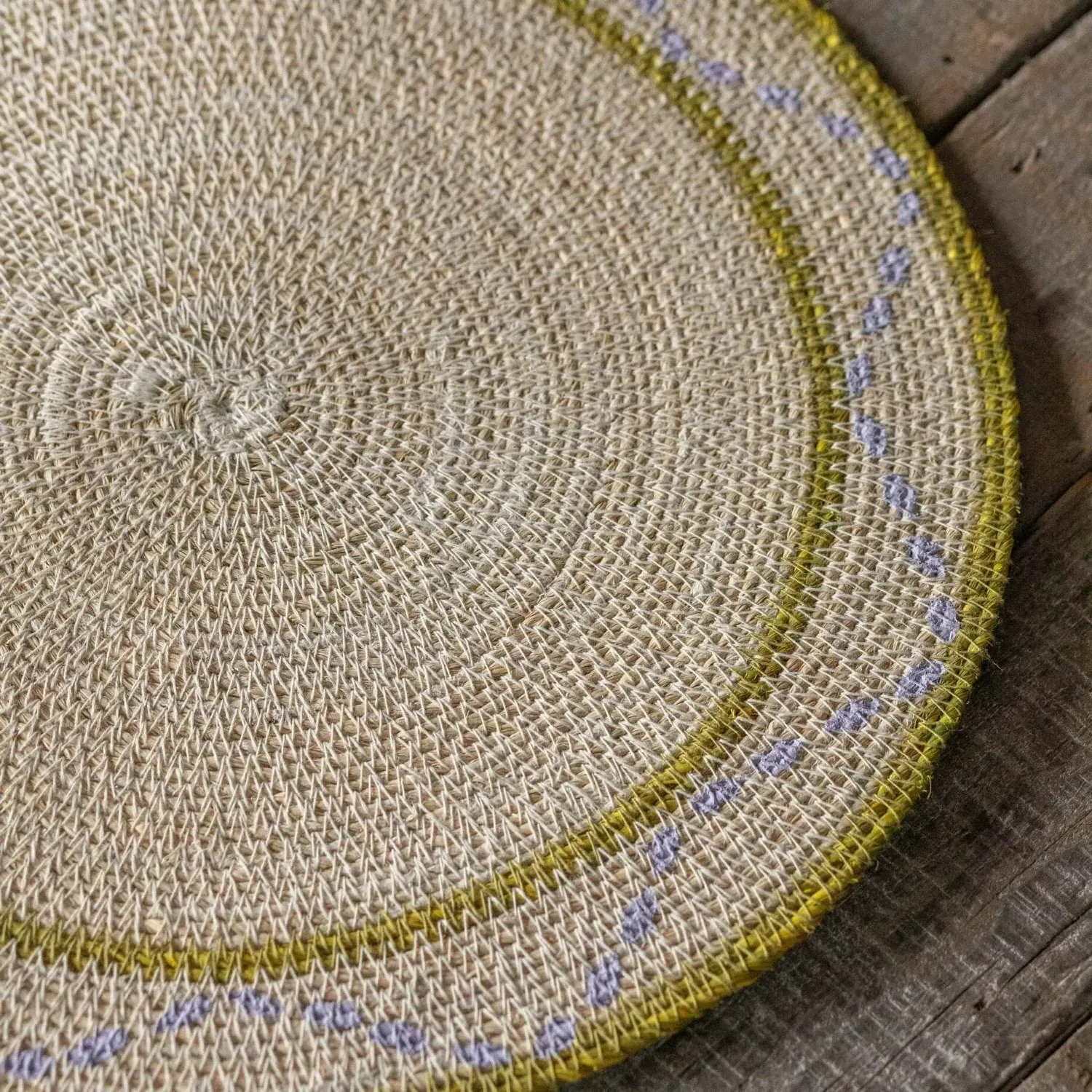 Miro Round Placemat - Moss Green, Seagrass