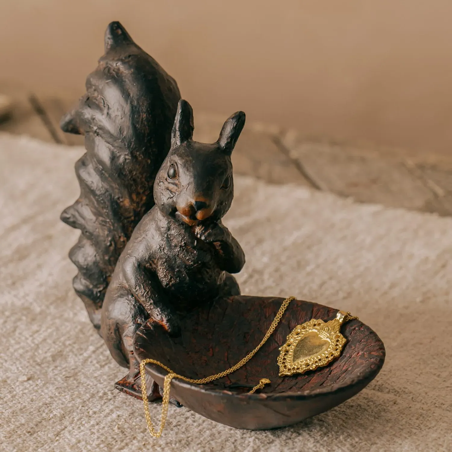 Mischievous Squirrel Trinket Dish - Resin image