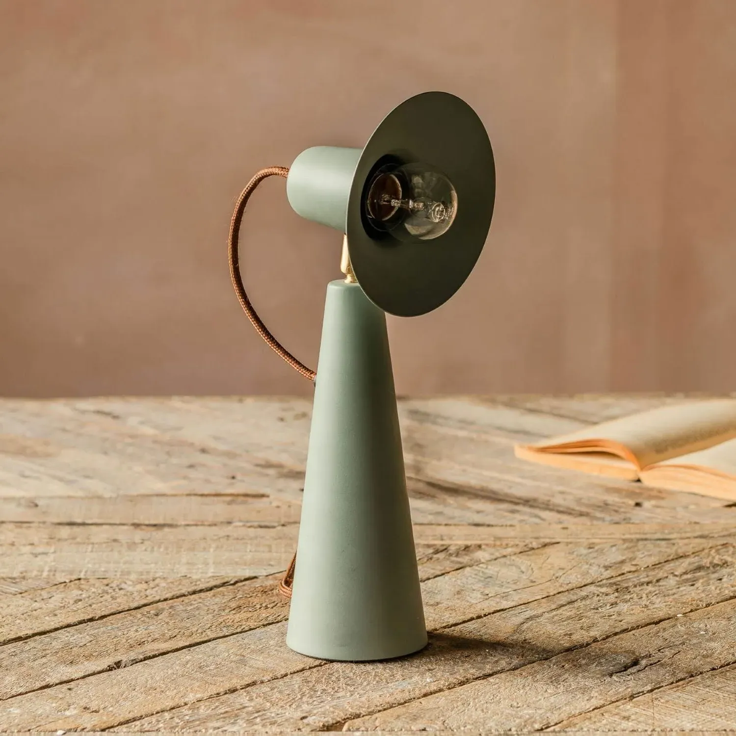 Monmouth Conical Table Lamp - Lichen Green, Iron