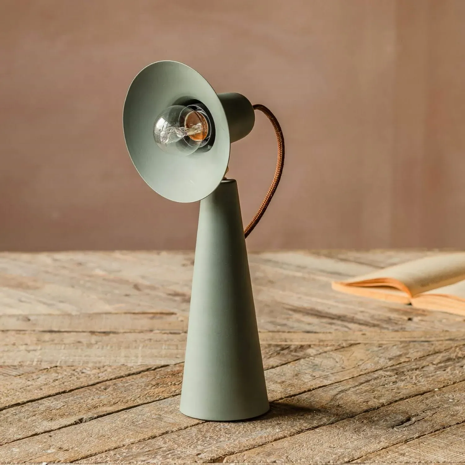 Monmouth Conical Table Lamp - Lichen Green, Iron