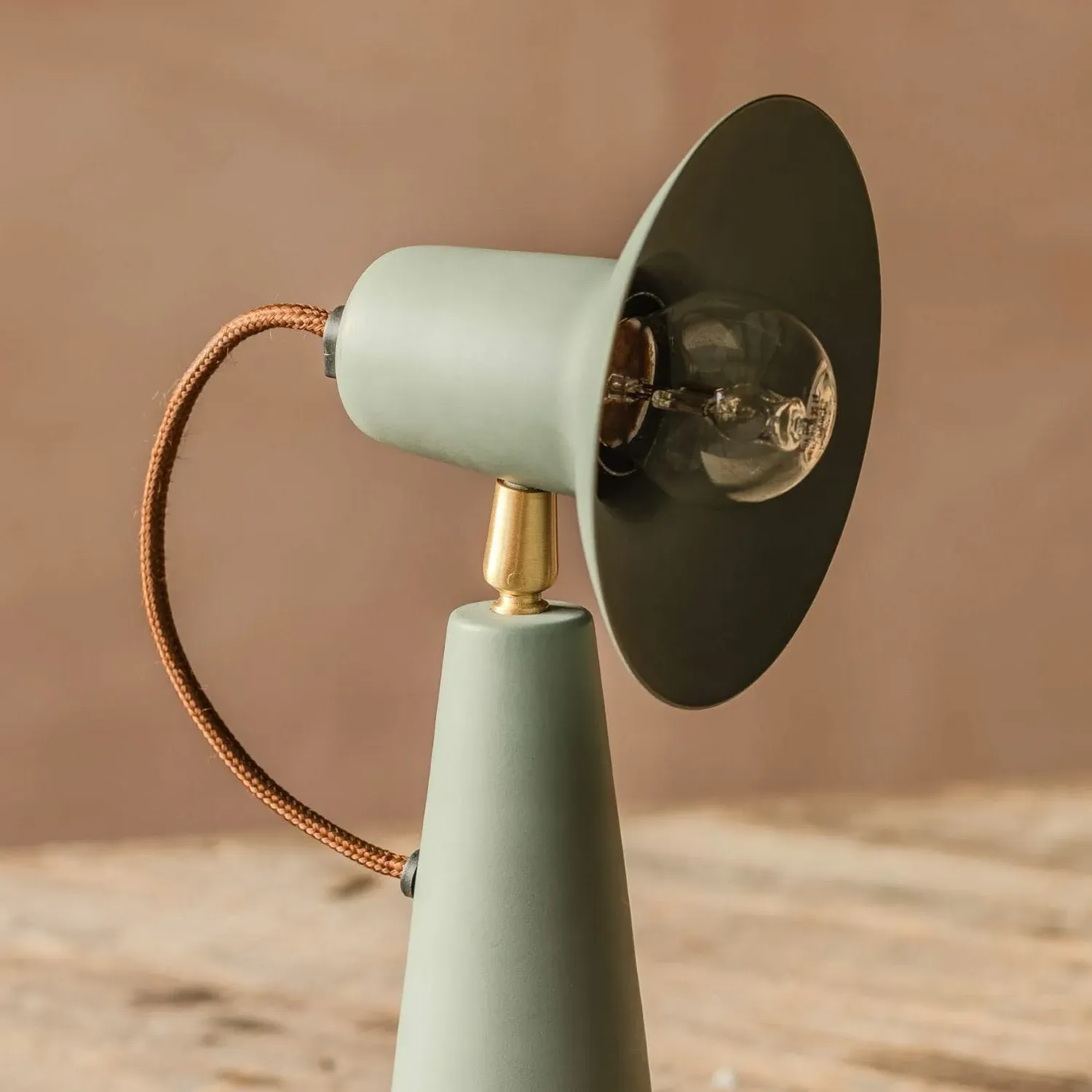 Monmouth Conical Table Lamp - Lichen Green, Iron