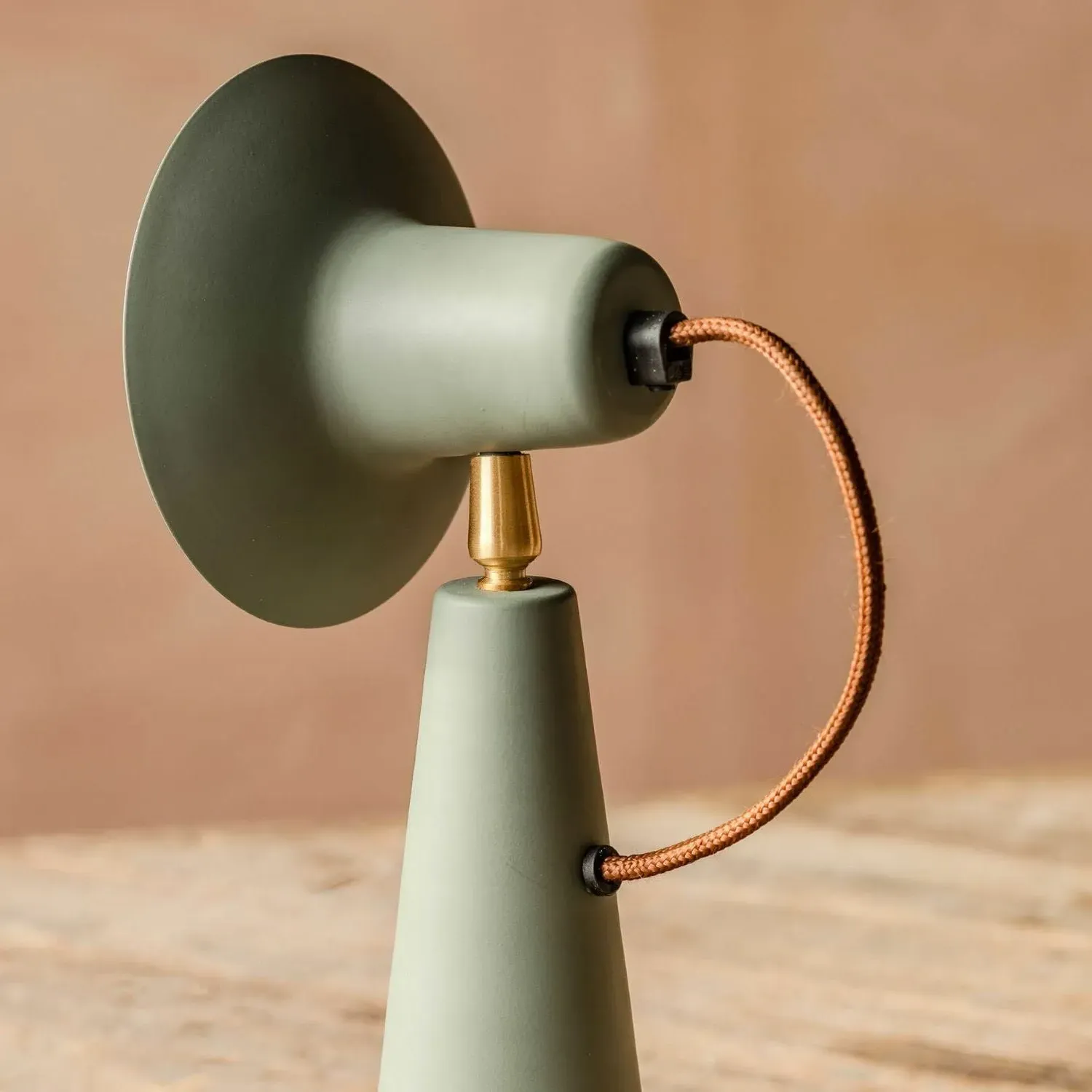 Monmouth Conical Table Lamp - Lichen Green, Iron