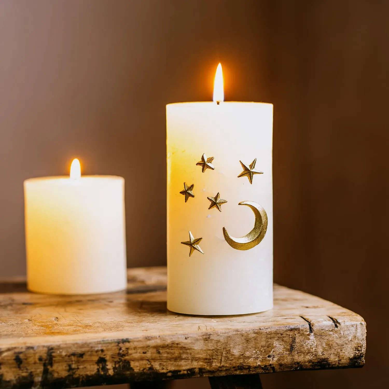 Moon & Stars Candle Charms - Brass