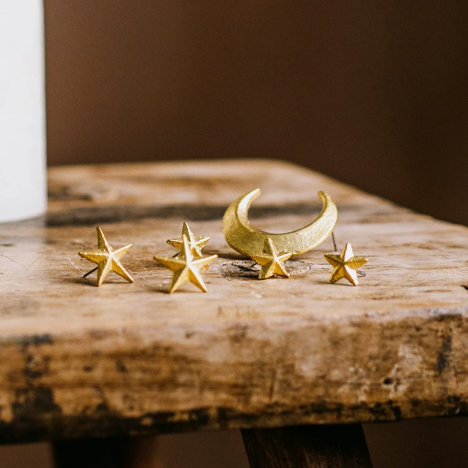 Moon & Stars Candle Charms - Brass