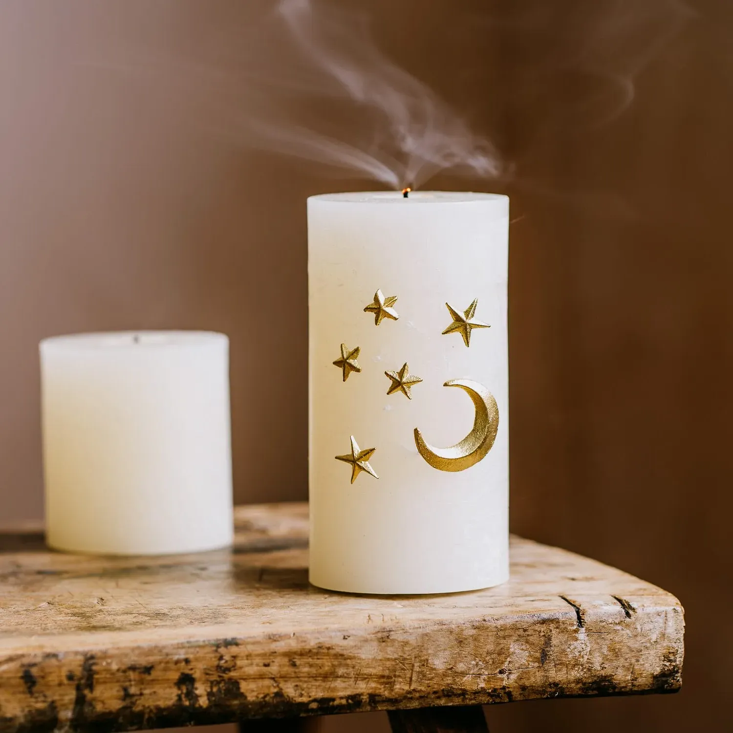 Moon & Stars Candle Charms - Brass