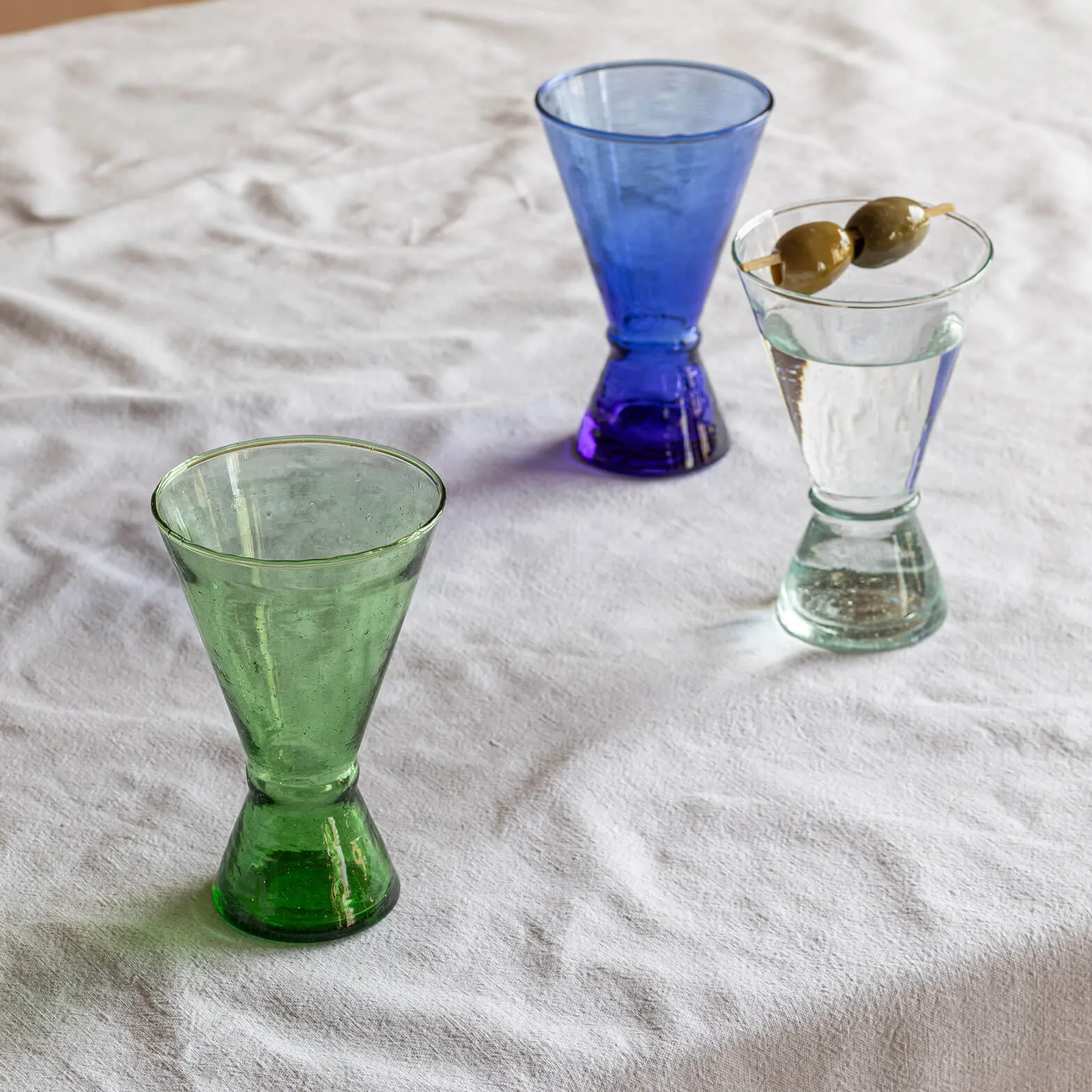 Moroccan Martini Glass - Clear, Recycled Glass