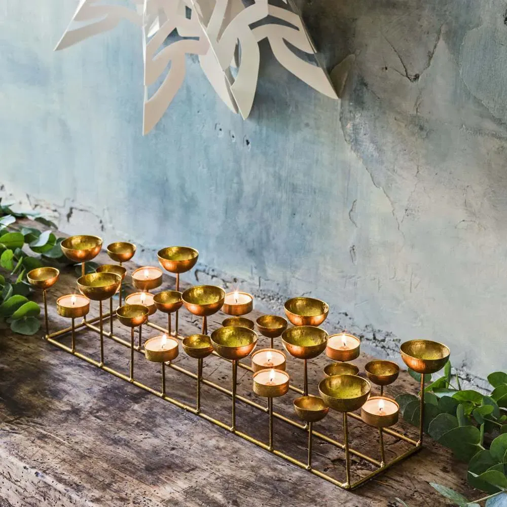 Multi Tea Light Holder - Gold