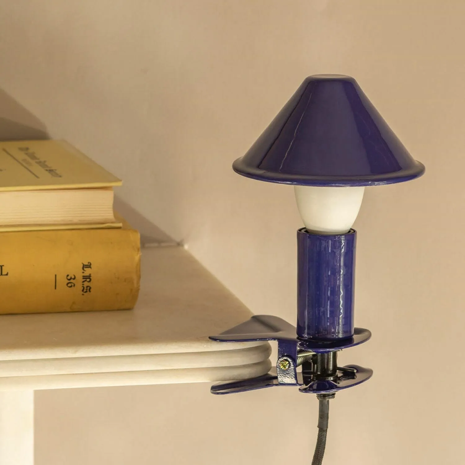Mushroom Clip Lamp - Blue, Enamel