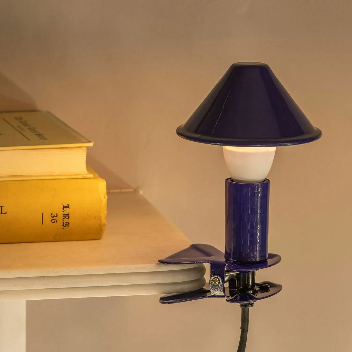 Mushroom Clip Lamp - Blue, Enamel image