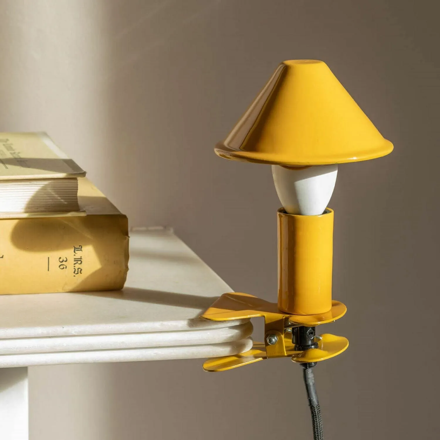Mushroom Clip Lamp - Mustard, Enamel