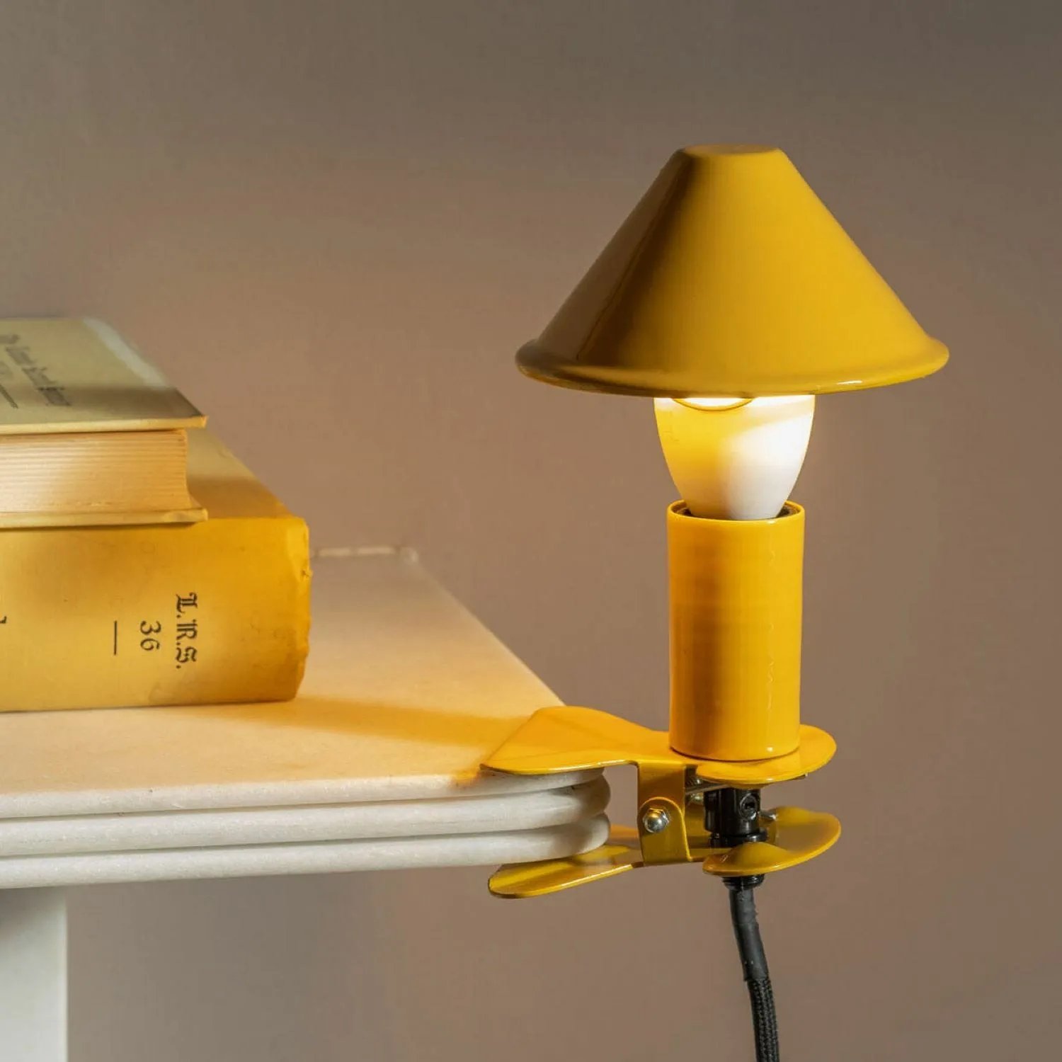 Mushroom Clip Lamp - Mustard, Enamel