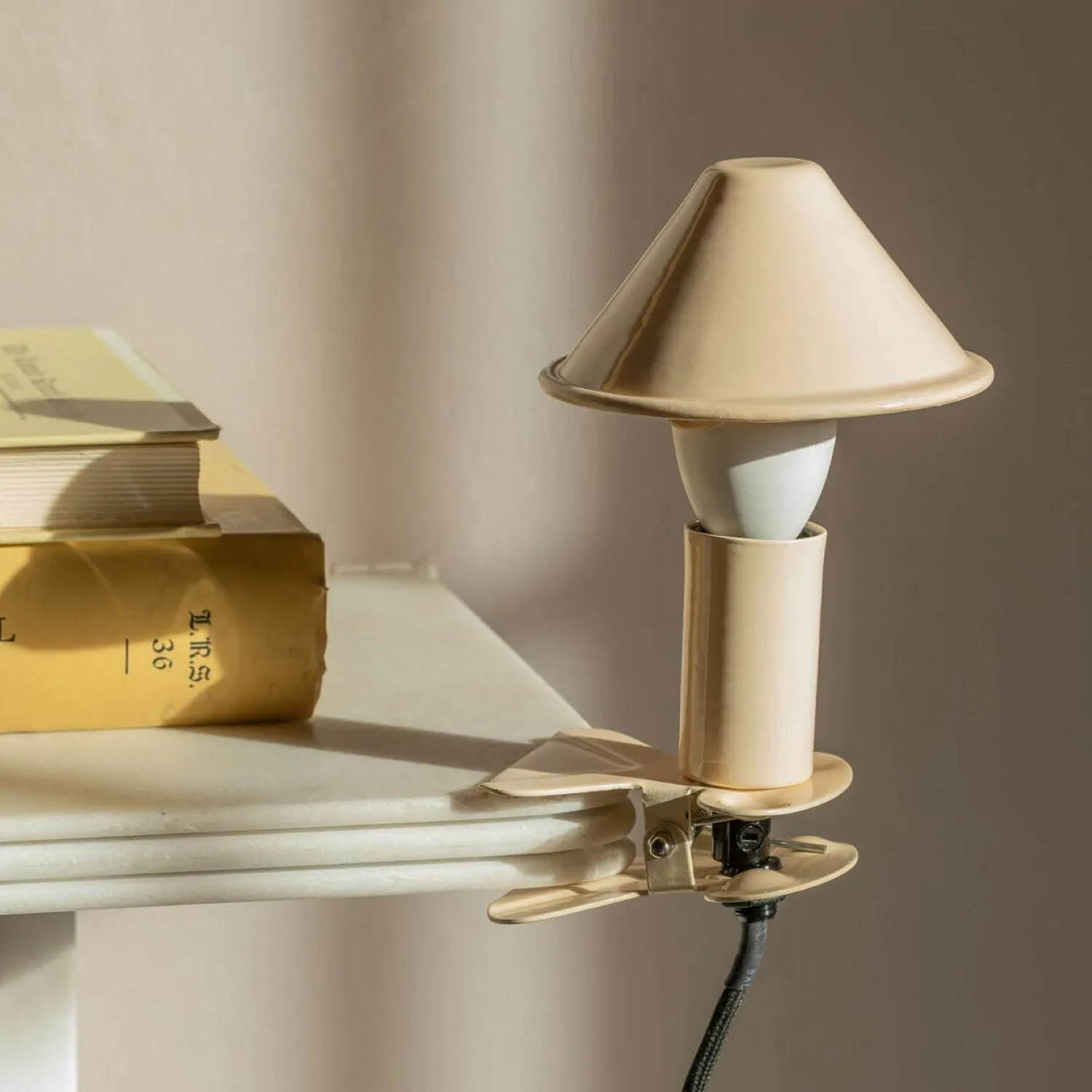 Mushroom Clip Lamp - Nude, Enamel
