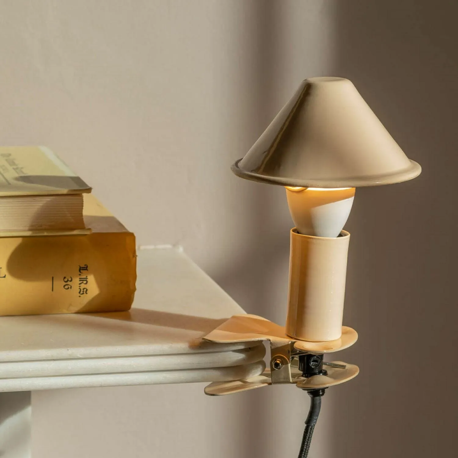 Mushroom Clip Lamp - Nude, Enamel