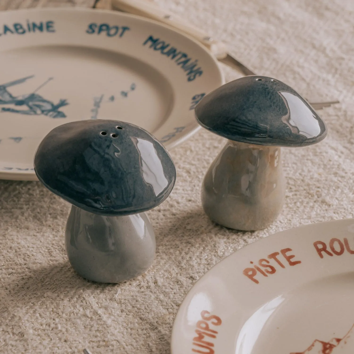 Mushroom Salt & Pepper Set - Grey image