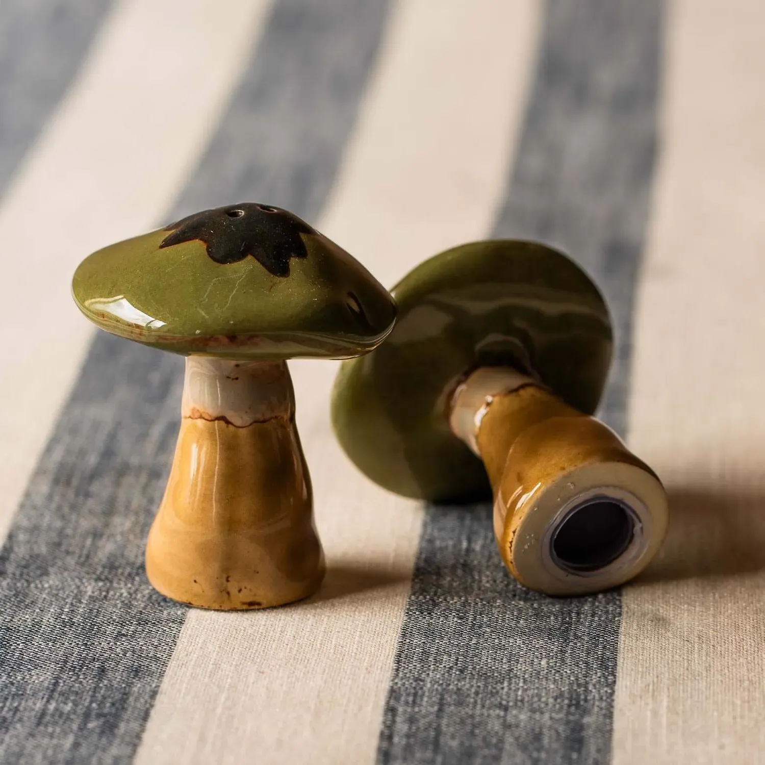 Mushroom Salt & Pepper Shakers - Green