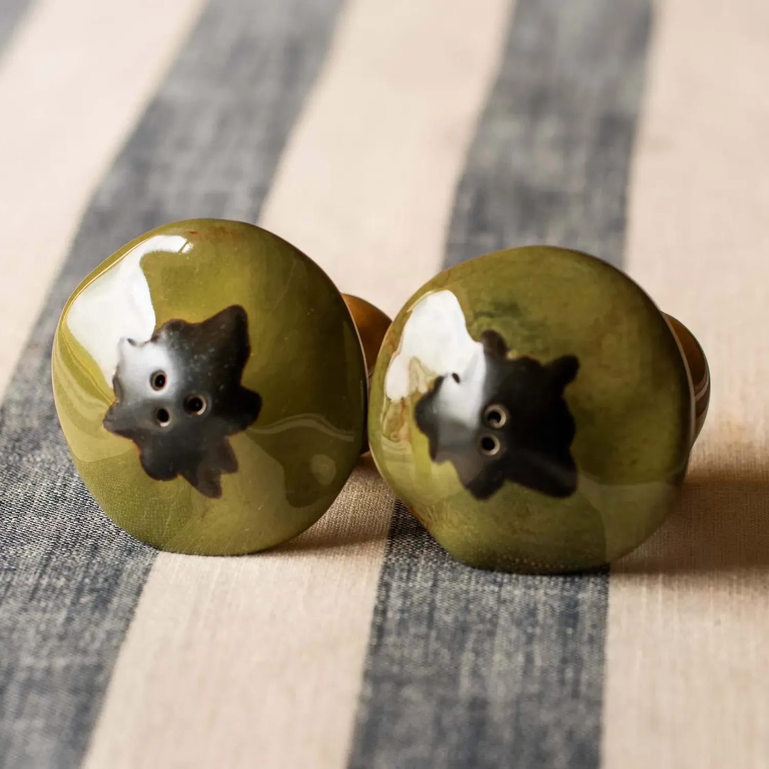 Mushroom Salt & Pepper Shakers - Green