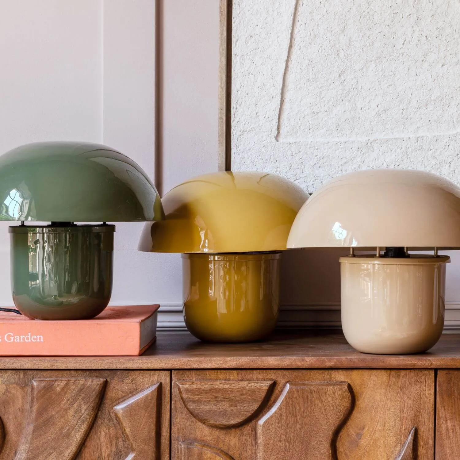 Mushroom Table Lamp - Green, Iron image