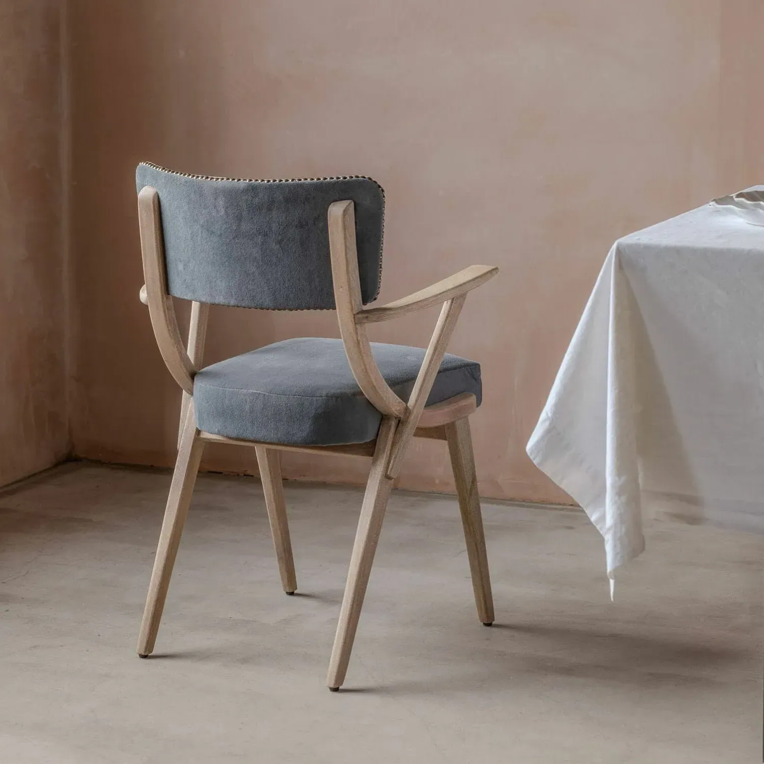 Myles Armchair - Grey, Velvet
