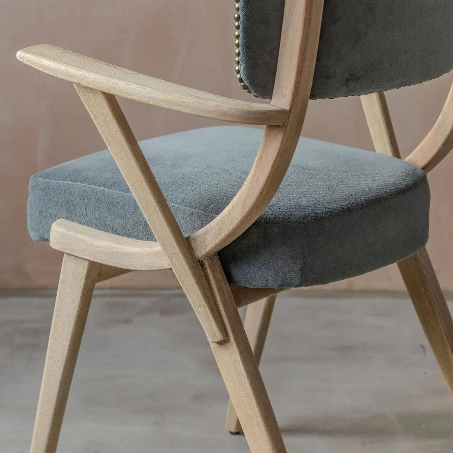 Myles Armchair - Grey, Velvet