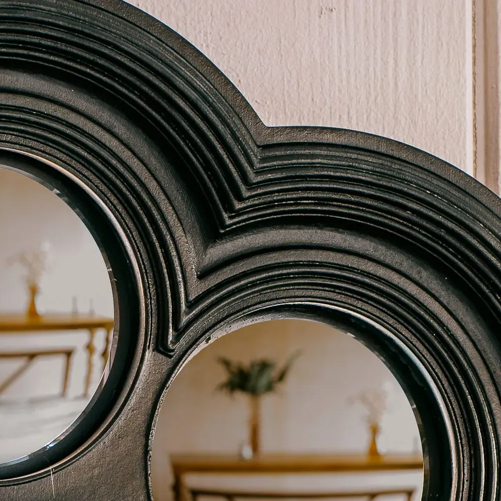 Myriad Convex Wall Mirror - Black, Resin