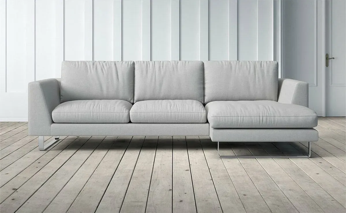 New York 2-Seater Left Chaise Sofa - Grey Beige