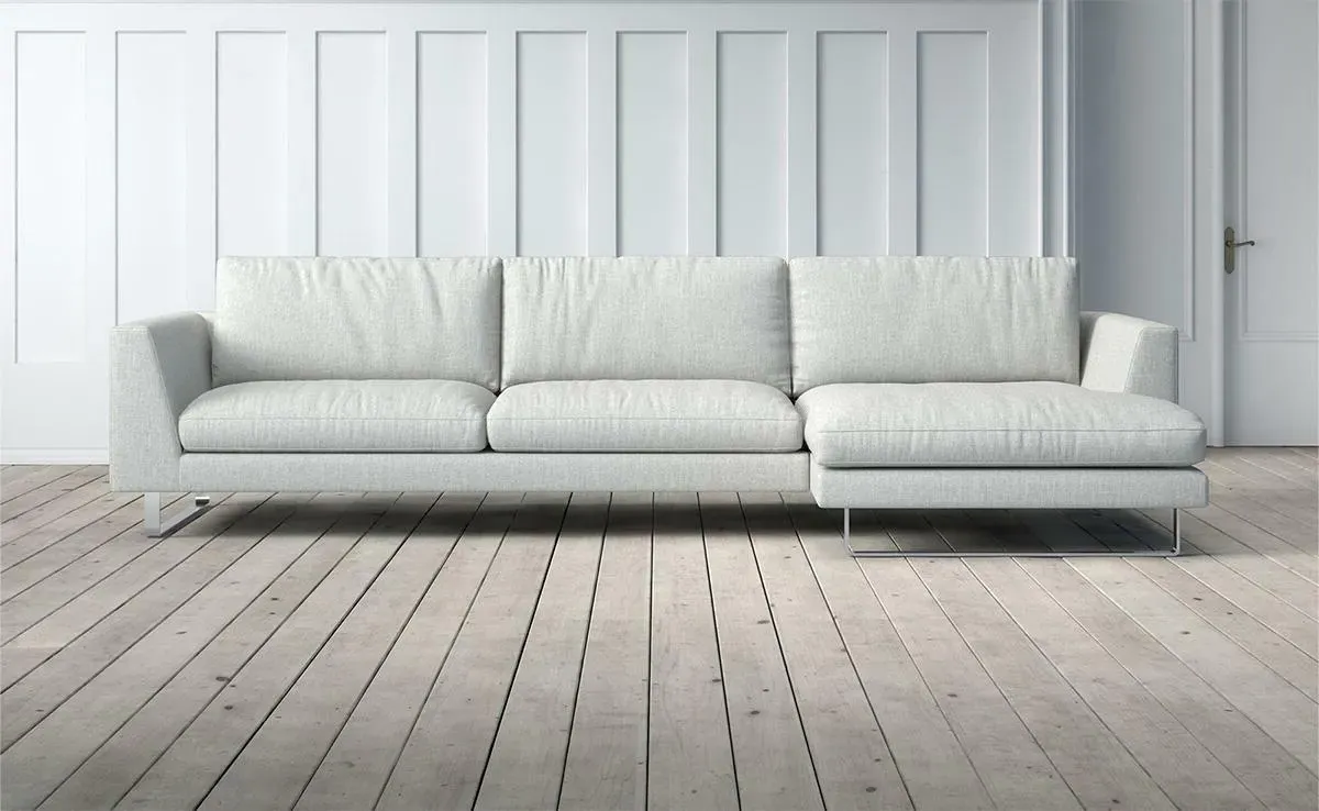 New York 3-Seater Left Chaise Sofa - Light Grey