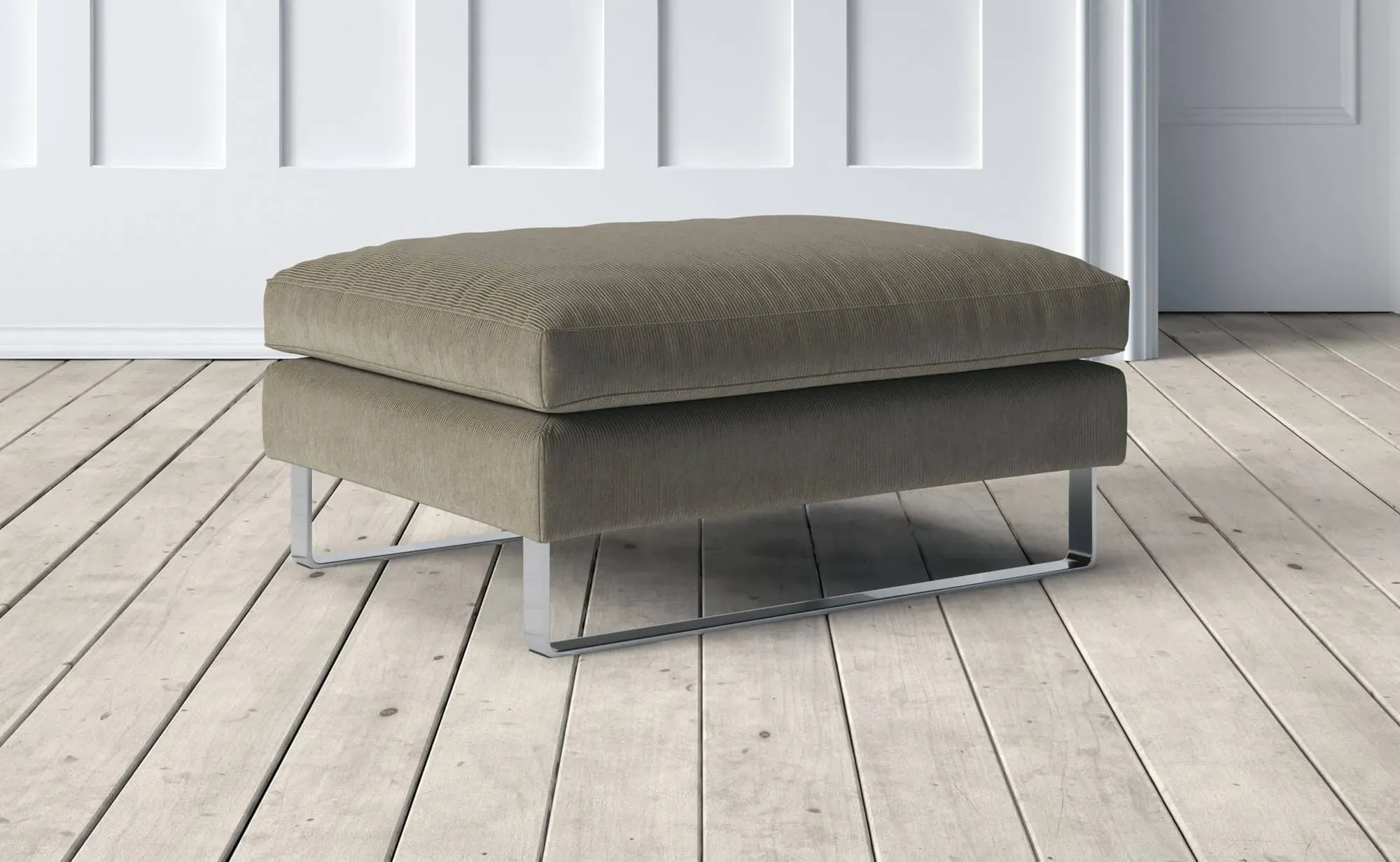 New York Footstool - Beige, Cord