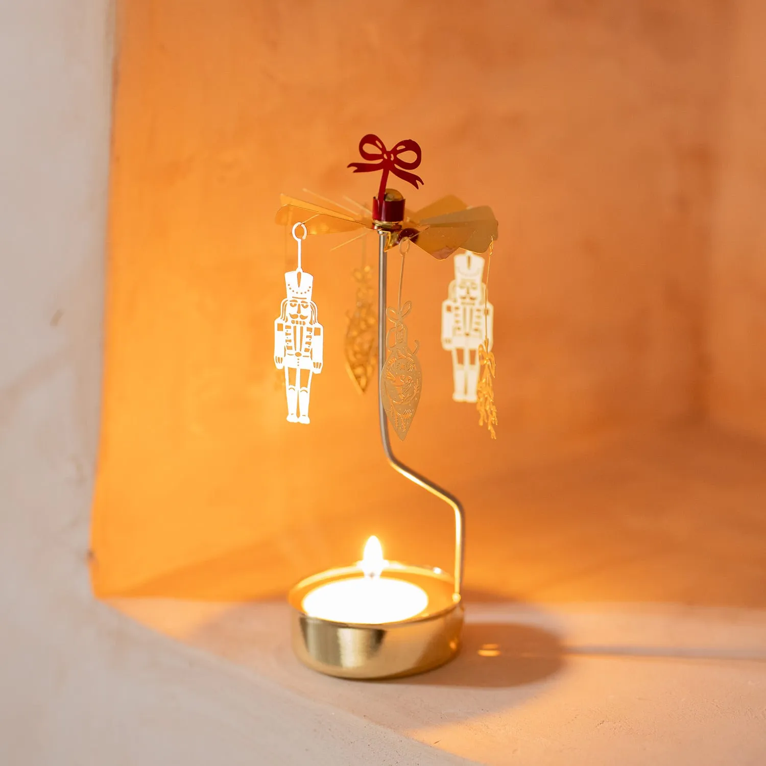 Noel Chimes Spinning Tealight Holder - Gold, Iron image