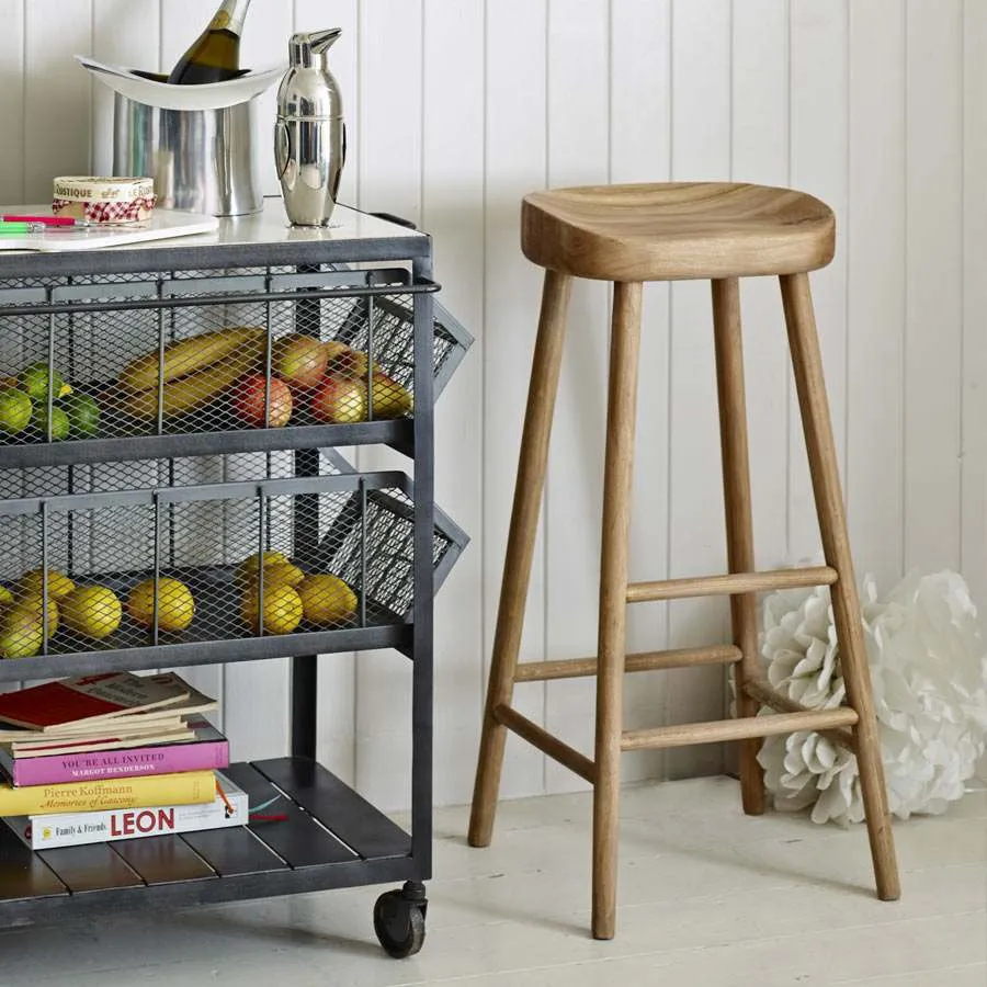 Oak Farmhouse Bar Stool - Oak