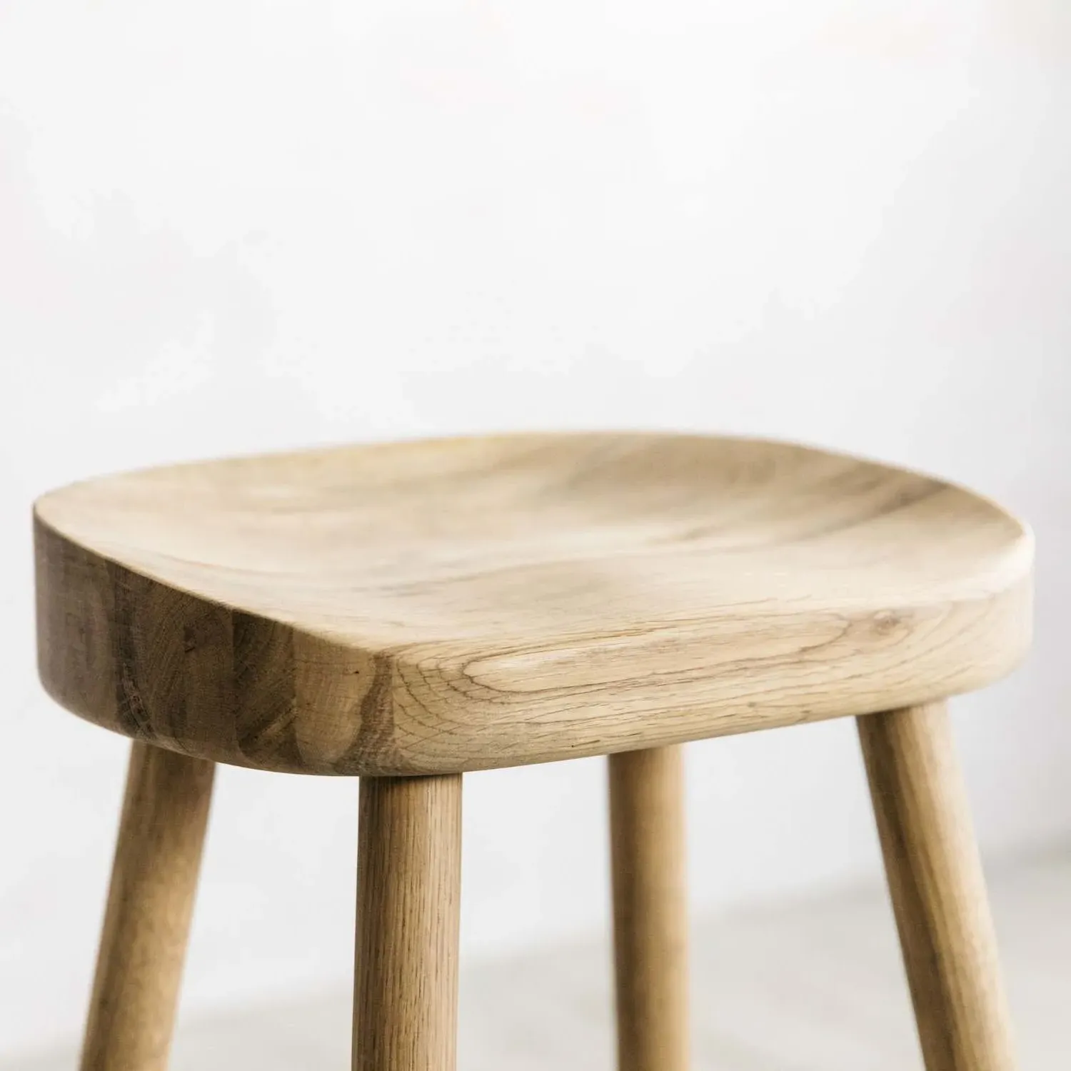 Oak Farmhouse Kitchen Stool - Oak