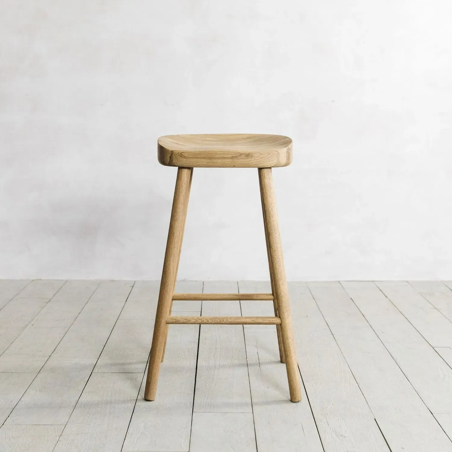 Oak Farmhouse Kitchen Stool - Oak