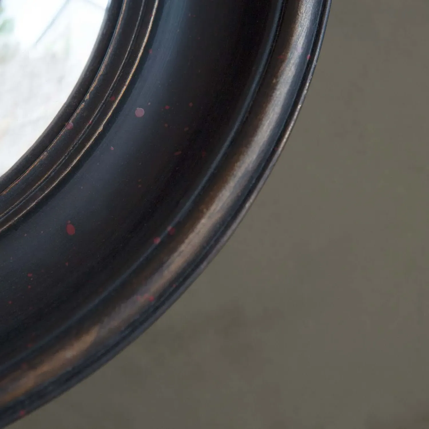 Octagon Convex Mirror - Black, Resin