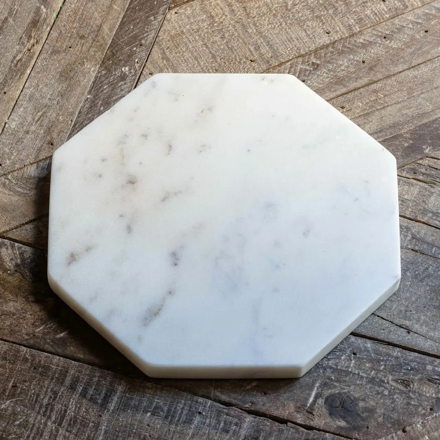 Octagon Marble Placemat - White